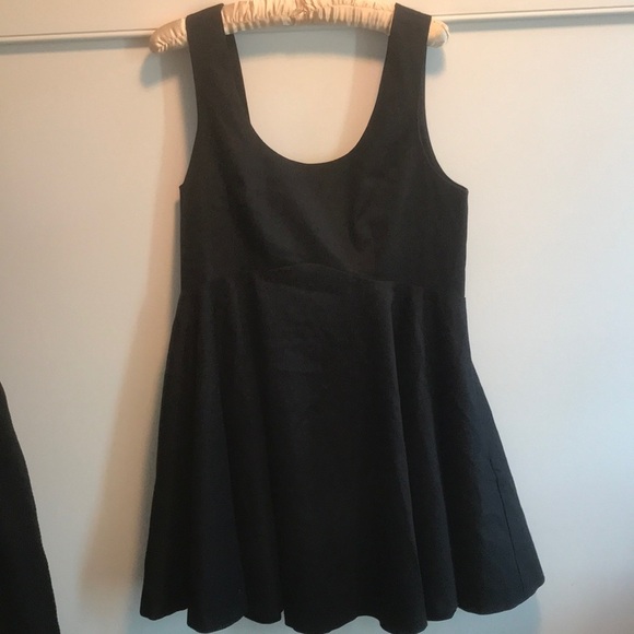 SALE New Free People Black Square Neck Fit flare Sz L - Picture 2 of 8